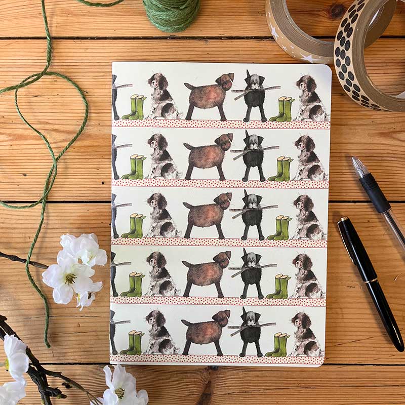 Alex Clark Country Dogs Large Soft Notebook