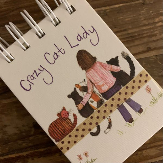 Alex Clark Crazy Cat Lady Small Spiral Bound Notepad