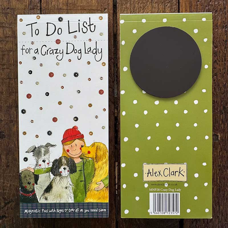 Alex Clark Crazy Dog Lady To Do List Magnetic Notepad
