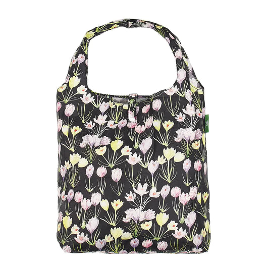 Copy of Eco Chic Lightweight Foldable Reusable Black Crocus Shopping Bag