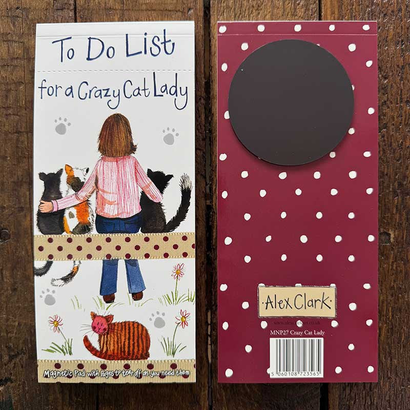 Alex Clark Crazy Cat Lady To Do List Magnetic Notepad