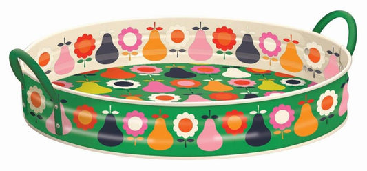 Kate Rhees Pears & Flowers Large Handle Tray