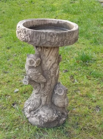 Hellostone - Birdbath Owl