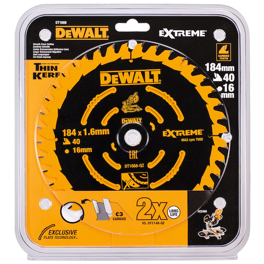 Dewalt Circular Saw Blade 184 x 16 x 40T