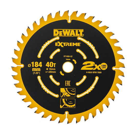 Dewalt Circular Saw Blade 184 x 16 x 40T