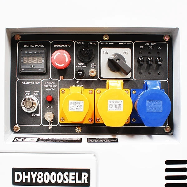 Hyundai 5.8kW/7.5kVA Long Run Standby Diesel Generator Single Phase