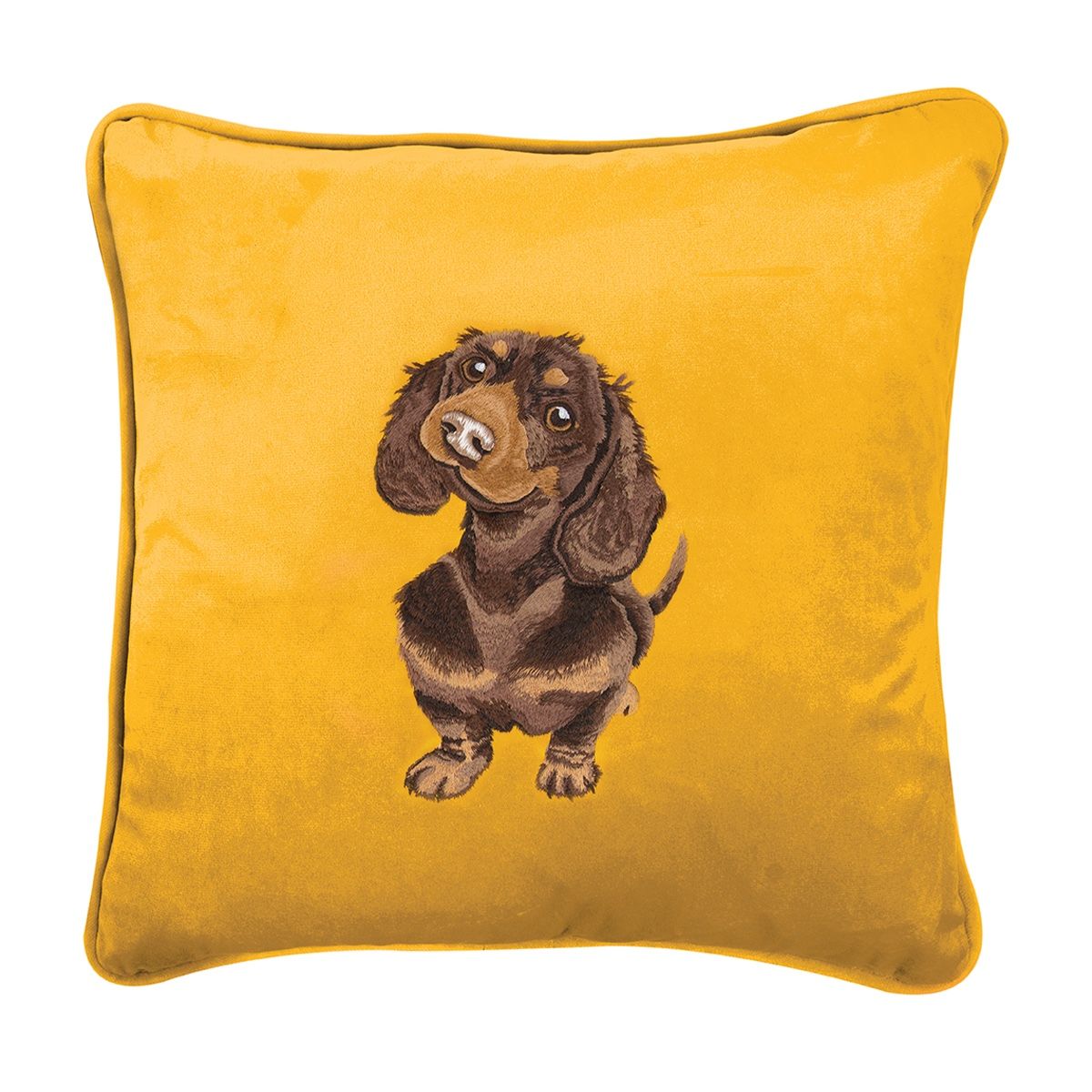 Wrendale Dog Embroidered Cushion  Little Sausage