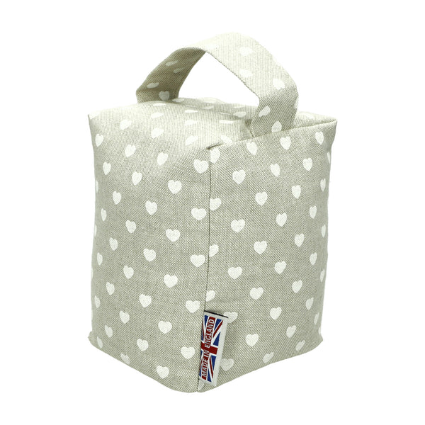 The Wheat Bag Company White Hearts Door Stop