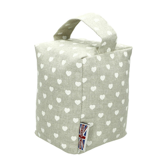 The Wheat Bag Company White Hearts Door Stop