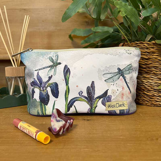 Alex Clark Dragonflies and Iris Makeup Bag