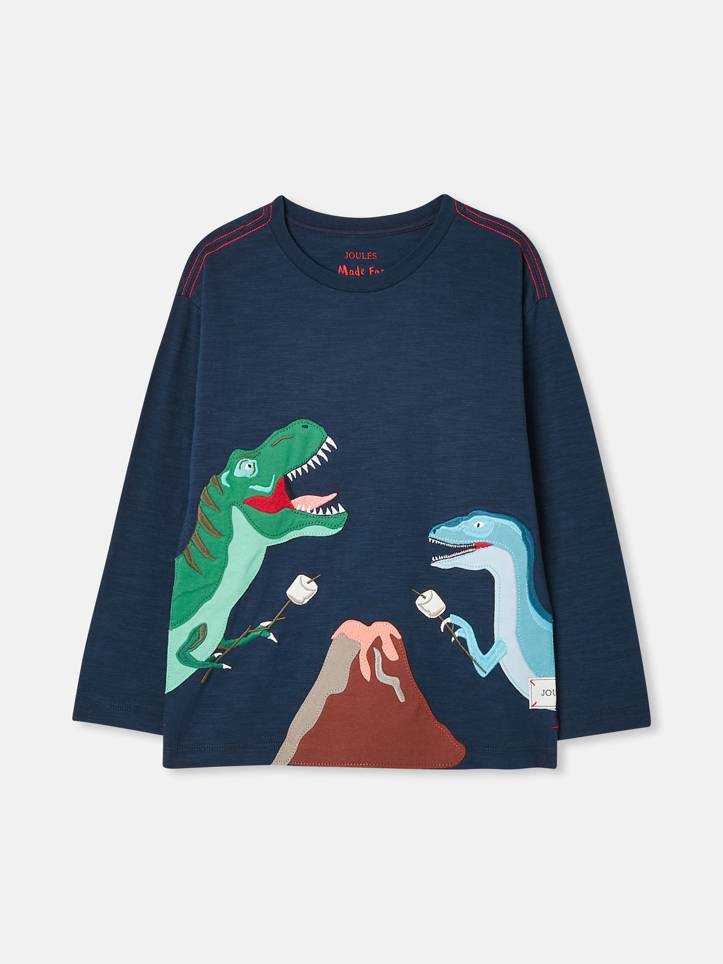 Joules Dylan Navy Long Sleeve Dinosaur T-Shirt