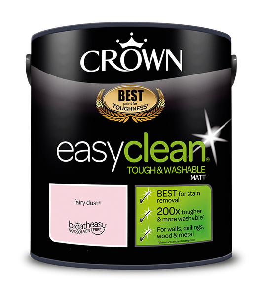 Crown Paints easyclean Matt Emulsion Paint - Pinks