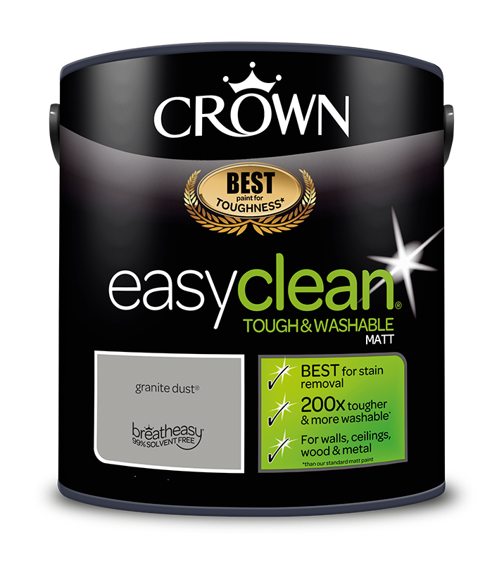 Crown Paints easyclean Matt Emulsion Paint - Greys