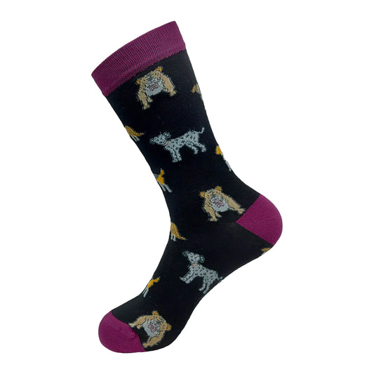Eco Chic Eco-Friendly Black Dog Bamboo Socks