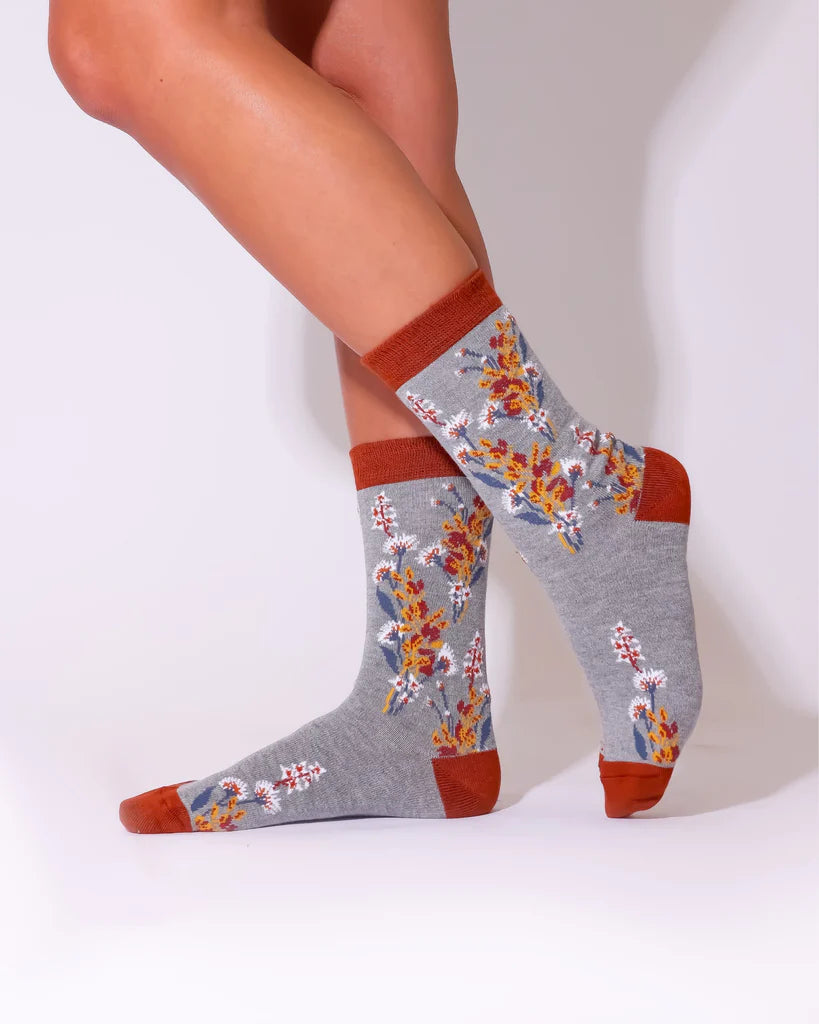 Eco Chic Eco-Friendly Bamboo Socks Flowers