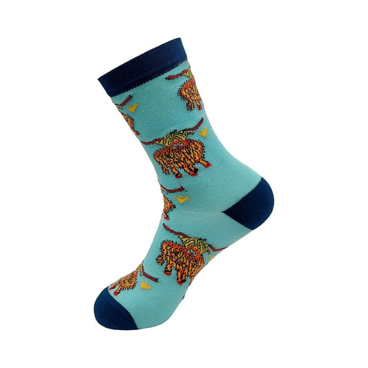 Eco Chic Eco-Friendly Bamboo Socks Highland Cow
