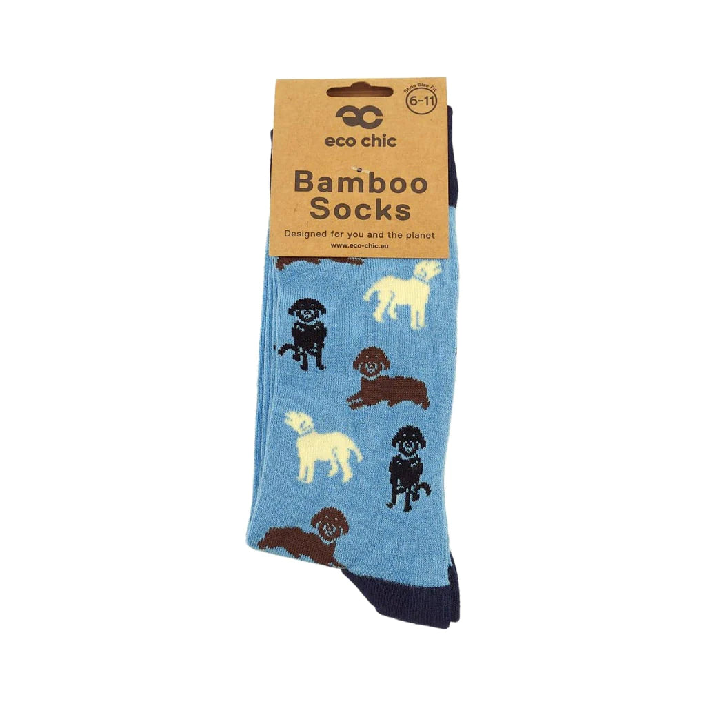 Eco Chic Eco-Friendly Bamboo Socks Labradors Blue