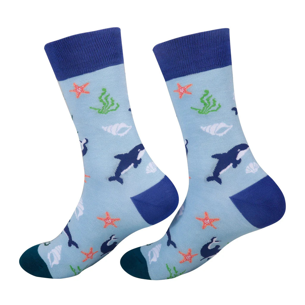 Eco Chic Eco-Friendly Socks Blue Orca