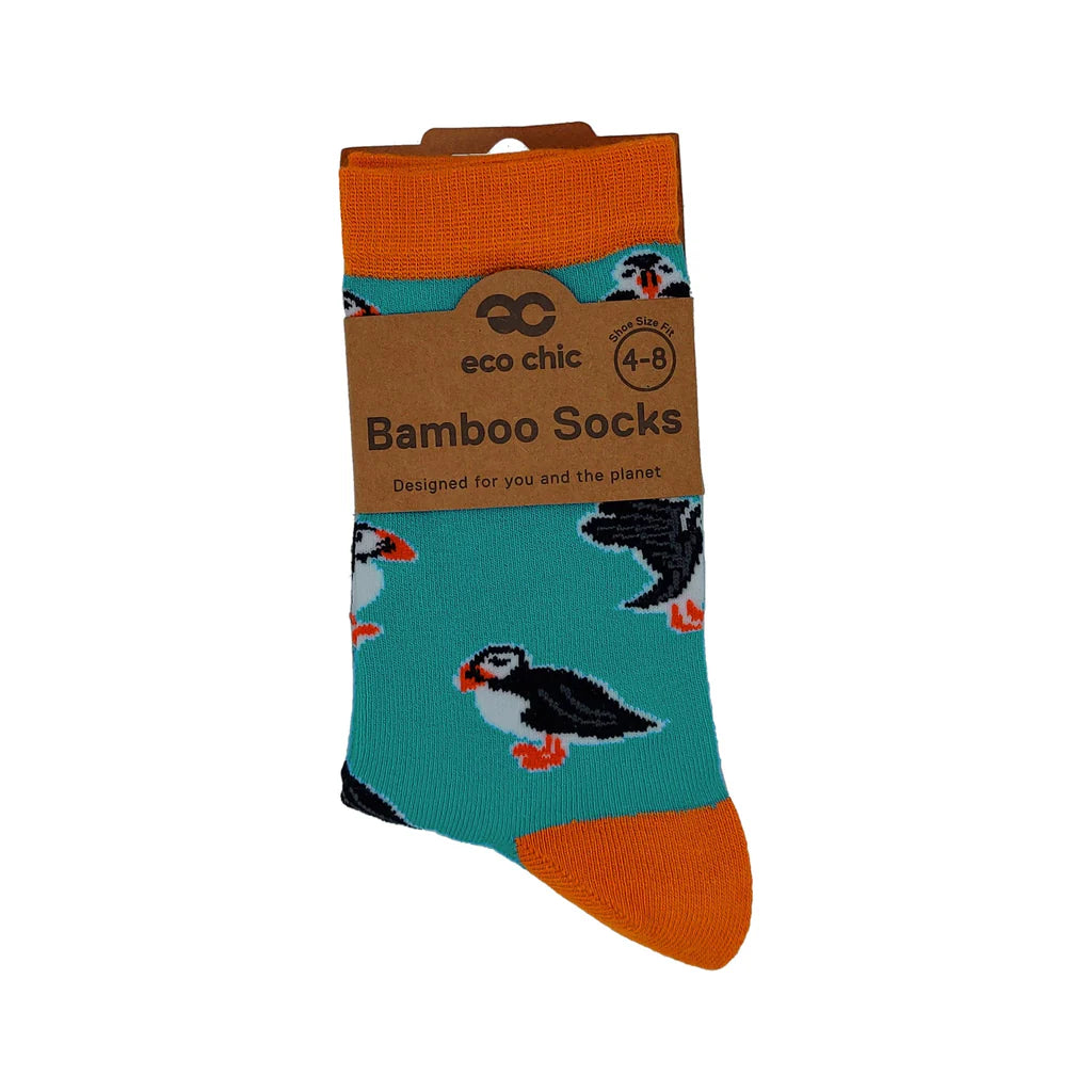 Eco Chic Eco-Friendly Puffins Bamboo Socks
