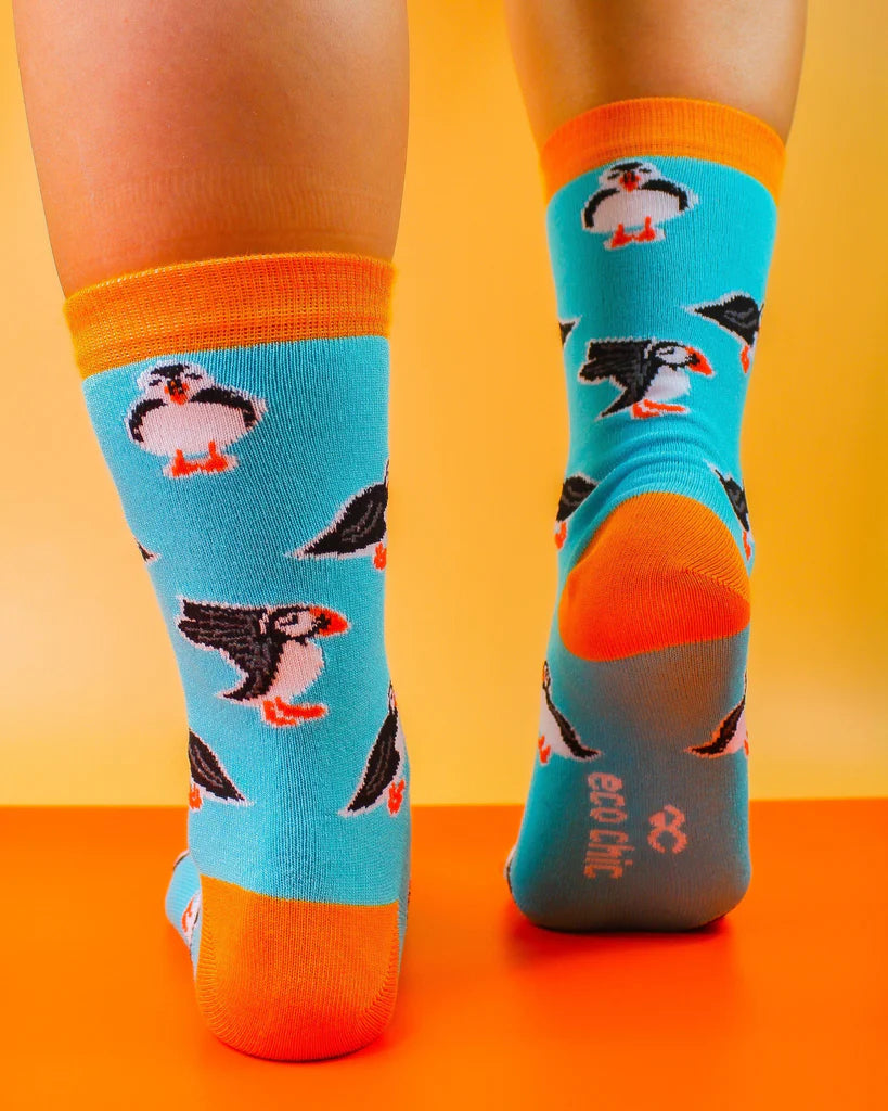 Eco Chic Eco-Friendly Puffins Bamboo Socks