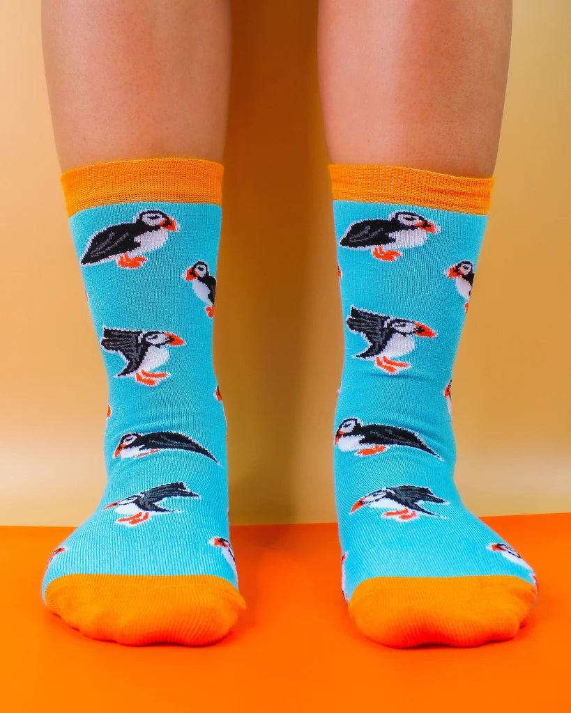 Eco Chic Eco-Friendly Puffins Bamboo Socks