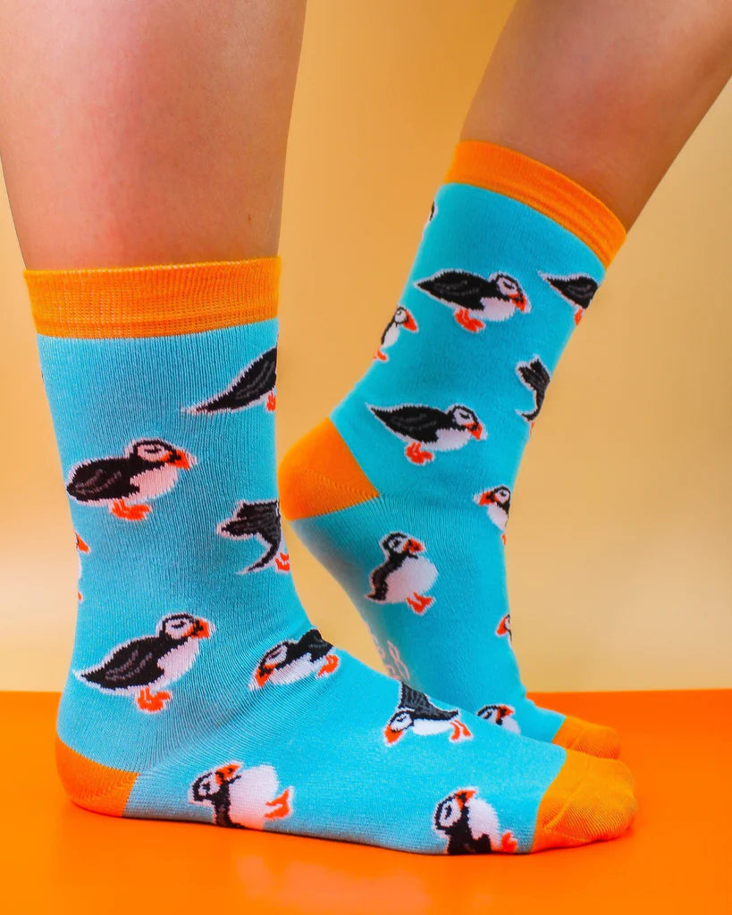 Eco Chic Eco-Friendly Puffins Bamboo Socks
