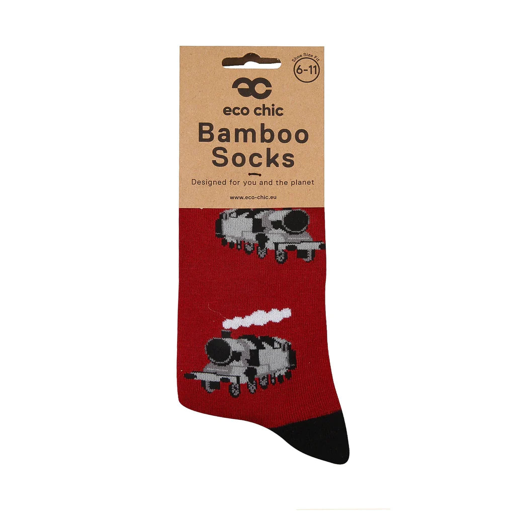 Eco Chic Eco-Friendly Steam Train Bamboo Socks