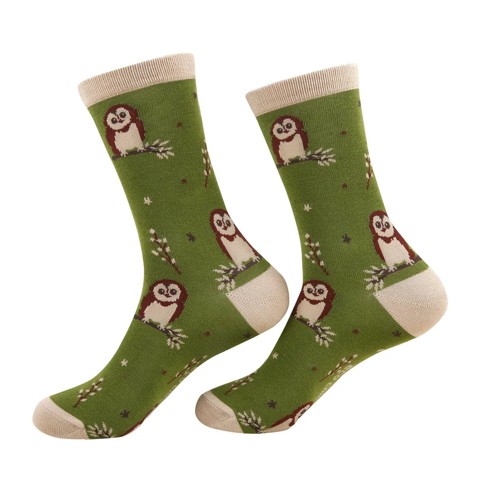Eco Chic Eco-Friendly Tawny Owl Bamboo Socks