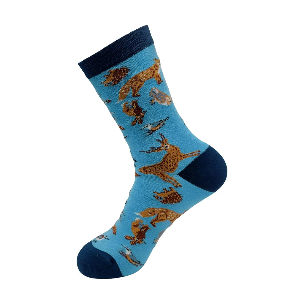 Eco Chic Eco-Friendly Woodland Blue Bamboo Socks