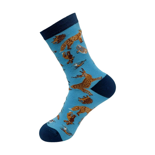 Eco Chic Eco-Friendly Woodland Blue Bamboo Socks