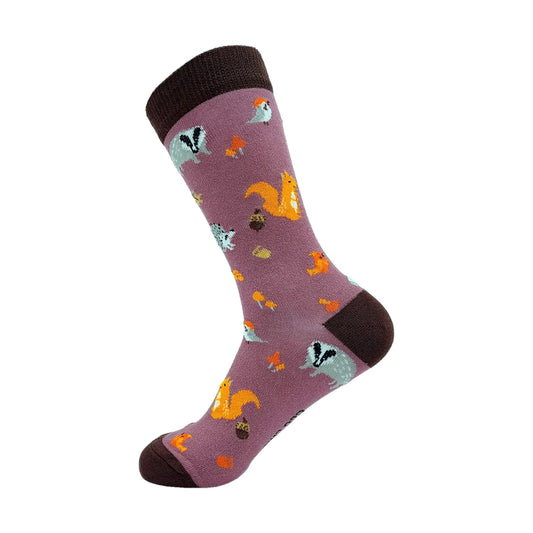 Eco Chic Eco-Friendly Bamboo Socks Woodland Pink