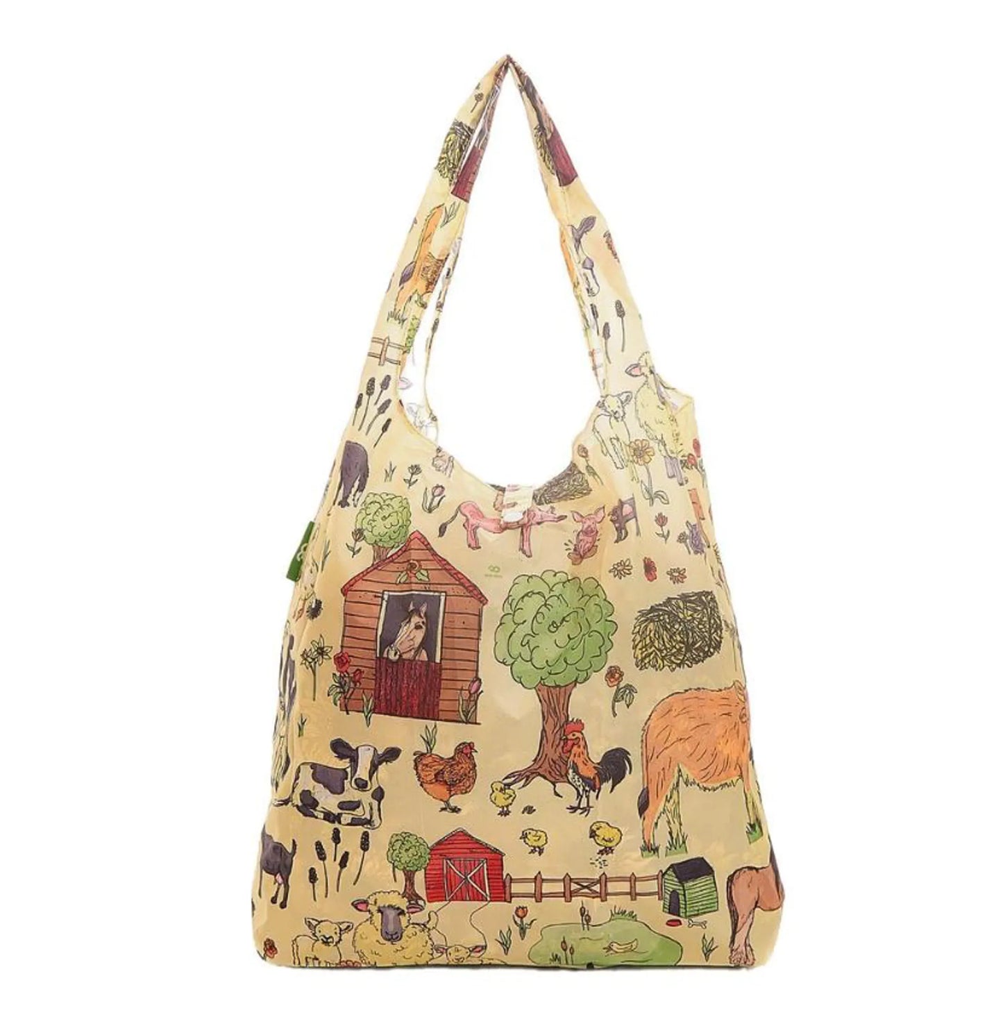 Eco Chic Lightweight Foldable Reusable Shopping Bag Farmland