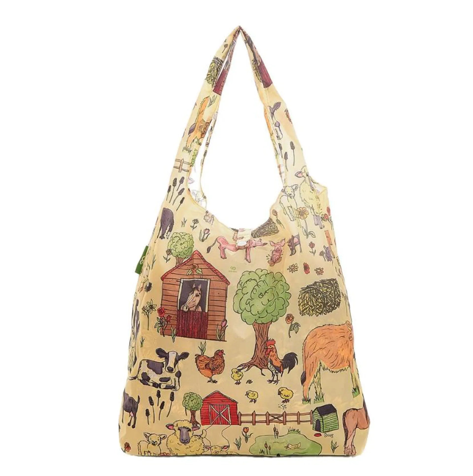 Eco Chic Lightweight Foldable Reusable Shopping Bag Farmland
