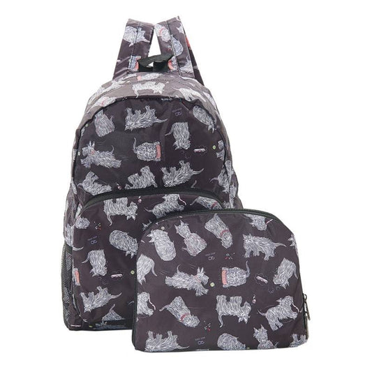 hic Lightweight Foldable Backpack Scatty Scotty Black