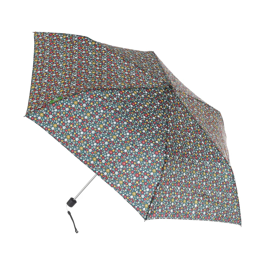 Eco Chic Foldable Mini Umbrella Black Ditsy