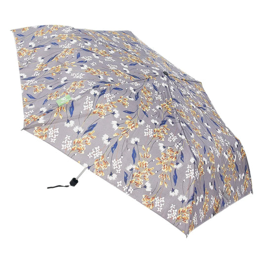 Eco Chic Foldable Mini Umbrella Grey Flowers