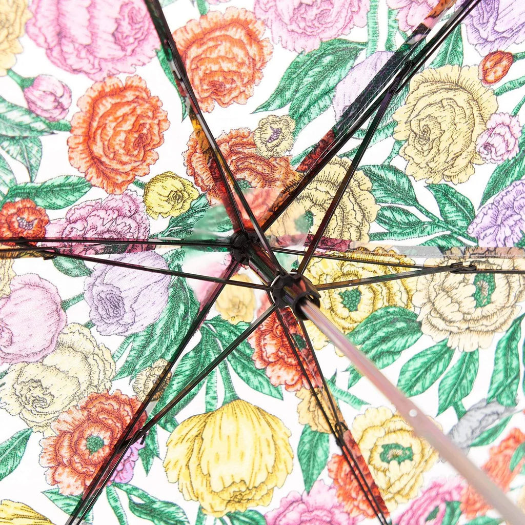 Eco Chic Foldable Mini Umbrella Beige Peonies