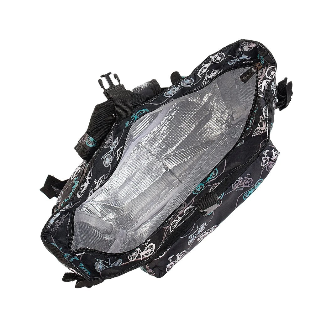 Eco Chic Lightweight Foldable Backpack Cooler Bike Black