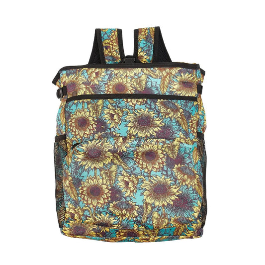 Eco Chic Lightweight Foldable Backpack Cooler Sunflower Teal