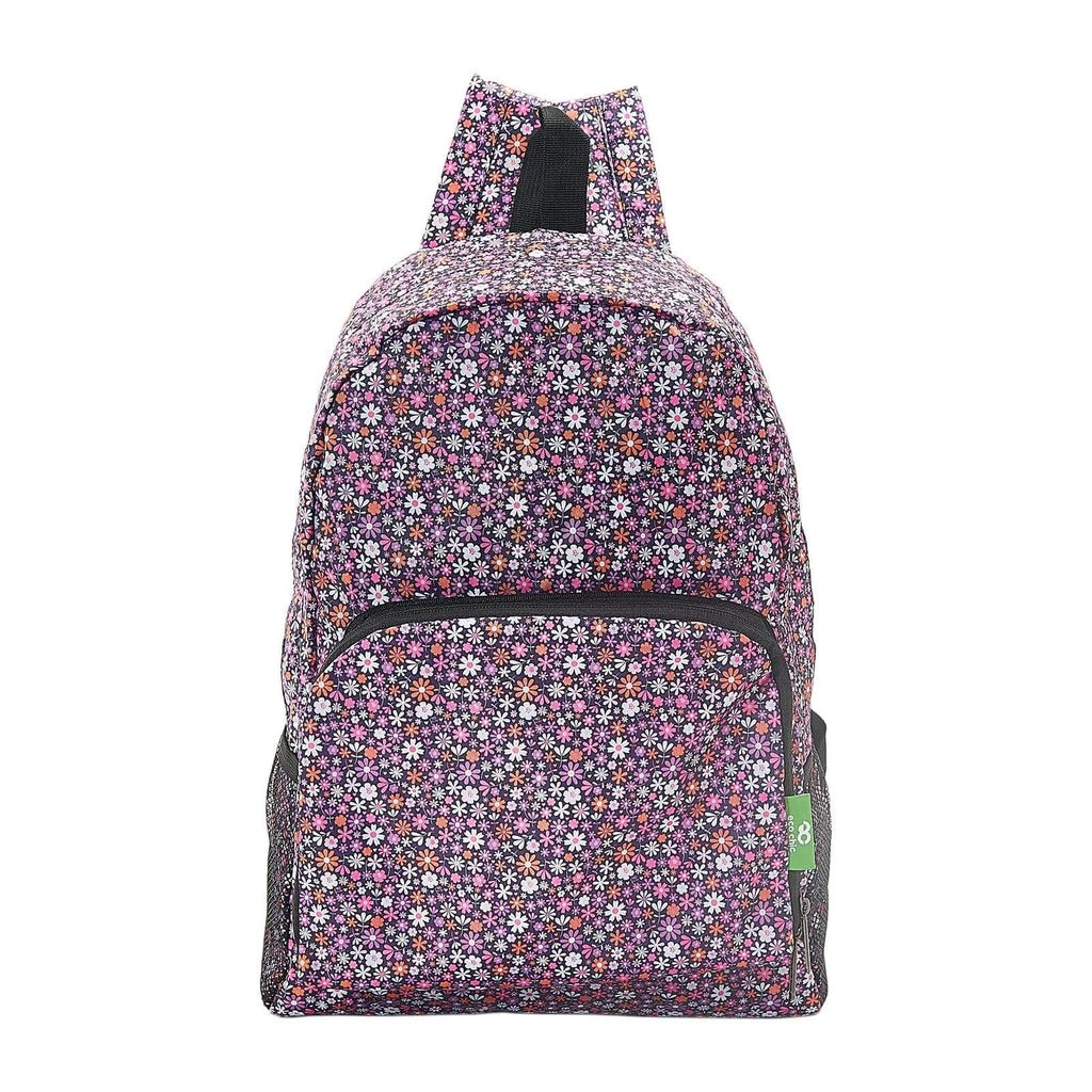 Eco Chic Lightweight Foldable Backpack Ditsy Purple