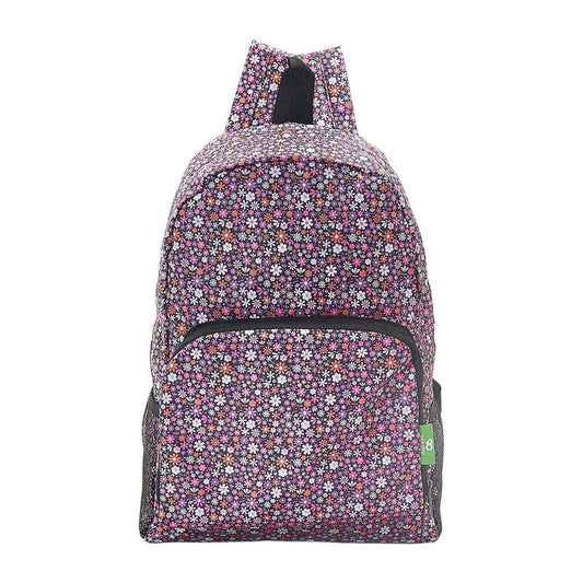 Eco Chic Lightweight Foldable Backpack Ditsy Purple