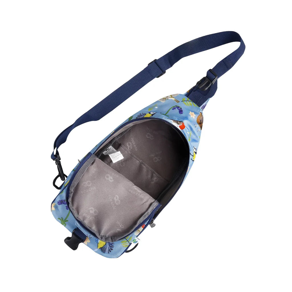 Eco Chic Lightweight Foldable Crossbody Bag RSPB Blue Birds
