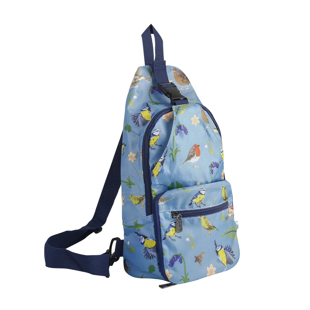 Eco Chic Lightweight Foldable Crossbody Bag RSPB Blue Birds