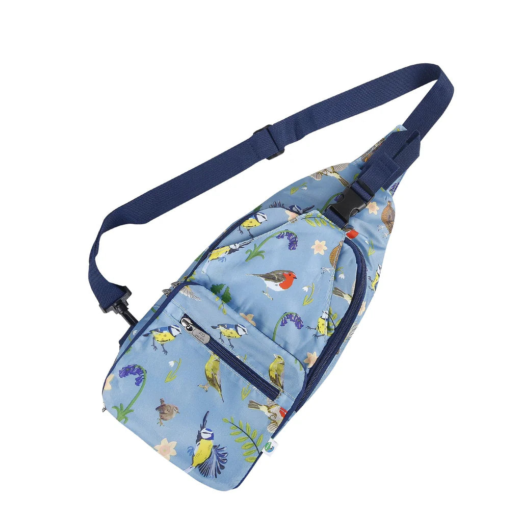 Eco Chic Lightweight Foldable Crossbody Bag RSPB Blue Birds