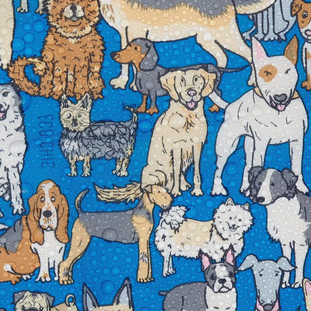 Eco Chic Lightweight Foldable Lunch Bag Blue Dogs