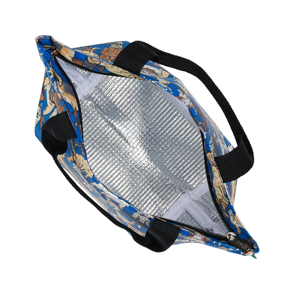 Eco Chic Lightweight Foldable Lunch Bag Blue Dogs