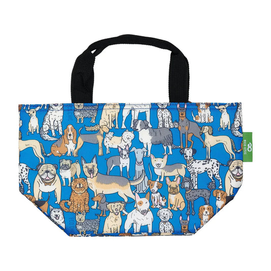 Eco Chic Lightweight Foldable Lunch Bag Blue Dogs