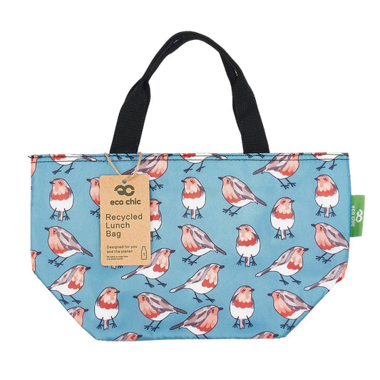Eco Chic Lightweight Foldable Lunch Bag Teal Robins