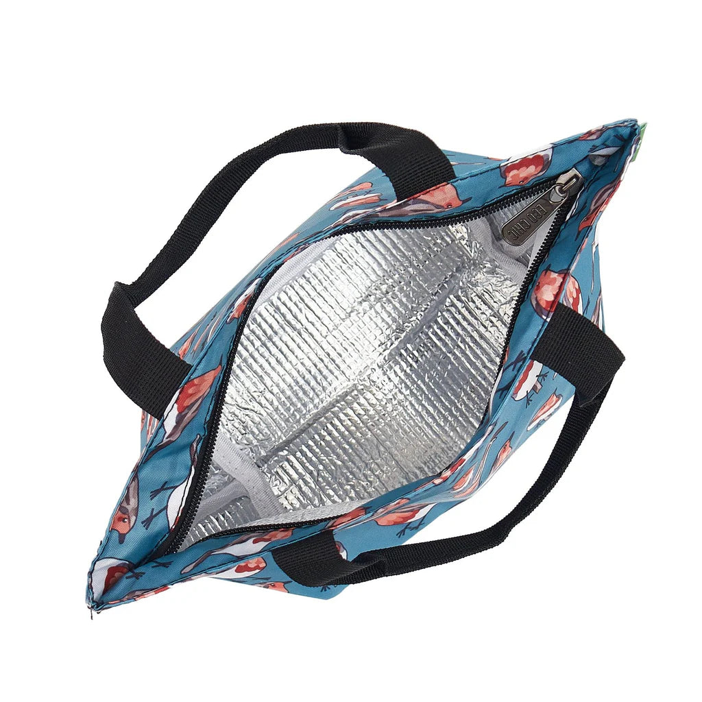 Eco Chic Lightweight Foldable Lunch Bag Teal Robins
