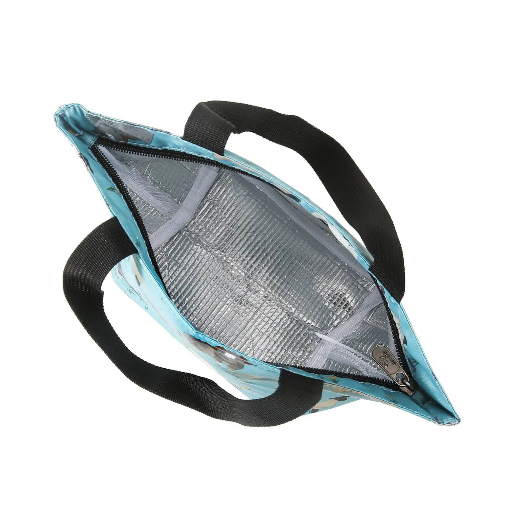 Eco Chic Lightweight Foldable Lunch Bag Blue Sheep Realism